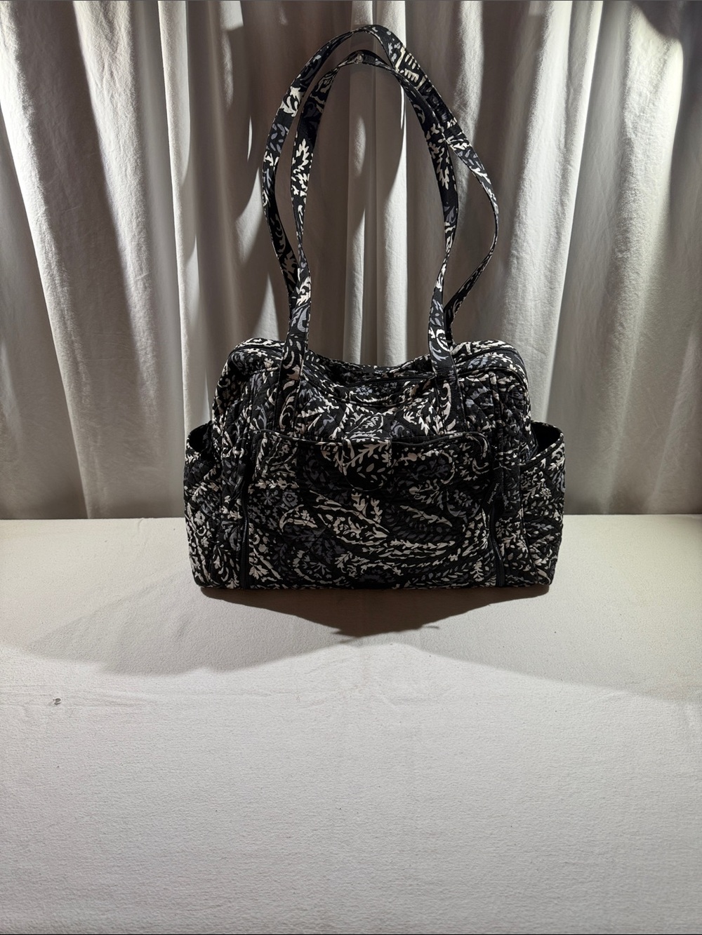 Vera Bradley Black & White Quilted Weekender Travel Bag